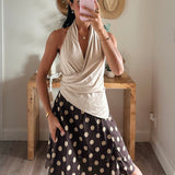 Leia Polka Dot Mesh Midi Skirt