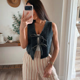 Natalia Indigo Tie Top