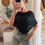 Navy Daria Sweater Poncho