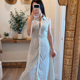 Carly Striped Maxi Shirt Dress