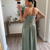 Emilee Polka Dot Strapless Maxi Dress