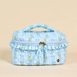Glam & Go Quilted Cosmetic Bag - Blue Floral