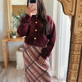 Burgundy Feather Trim Sweater