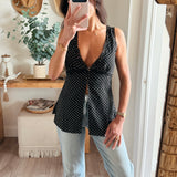 Ginny Polka Dot Tie Back Top
