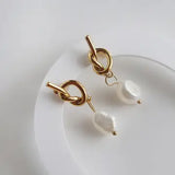 Jessa Knotted Pearl Drop Earrings