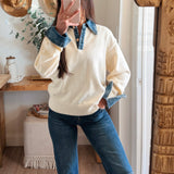 Emely Contrast Knit Top