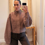 LONG SLEEVE HIGH COLLARED JACKET