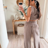 Ginger Gingham Linen Pants