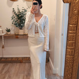 Bethany Crochet Knit Tie Top