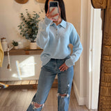 Baby Blue Cailyn Knit Sweater Top