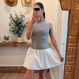 Gray Combo Mini Dress