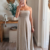 Alicia Strapless A-Line Mocha Lined Dress