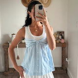 Twisted Bow Front Smocked Cami Combo Top