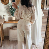 Thermal Cut & Sew Wide Leg Pants
