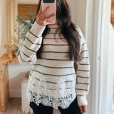 Soho Striped Lace Sweater
