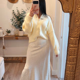 Vanilla Soft Preppy Zipper Cardigan