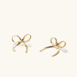 Nikki Smith E9 Herringbone Bow Earrings- Gold/Silver
