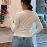 Ivory Flower Point Knit Sweater