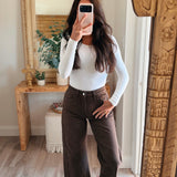 Java Brown Stretch Barrel Jeans