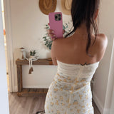Stretch Lace Maxi with Yellow Floral Detail