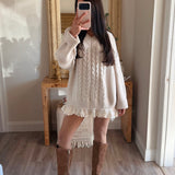 Artic Angel Lace Trim Cable Dress