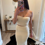 KNIT BANDEAU TOP AND MERMAID SKIRT SET