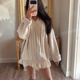 Artic Angel Lace Trim Cable Dress