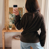 Brown Maci Belted Knit Jacket