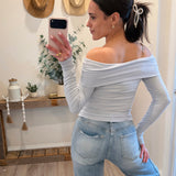 Rebecca Pale Blue Off Knit Top