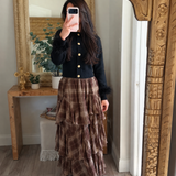 Brown Sugar Plaid Tiered Skirt