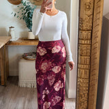 Zella Floral Satin Maxi Skirt