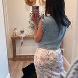 Ruffle Denim Vest Top