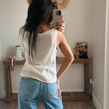 Bateau Neck Knotted Shoulder Top