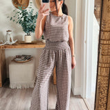 Ginger Gingham Linen Pants