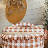 Glam & Go Quilted Cosmetic Bag-Maple Gingham