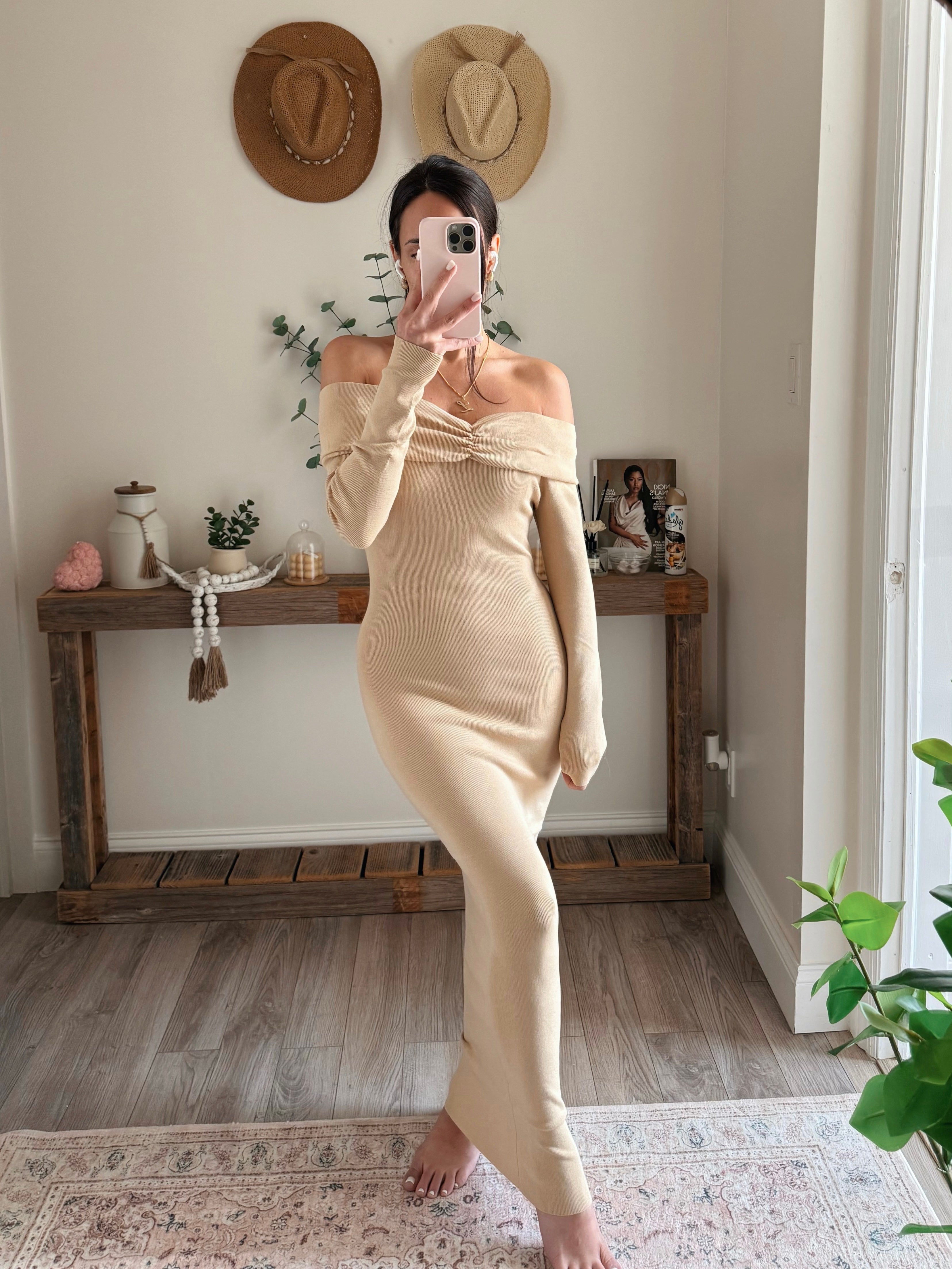 Fold Down Long Sleeve Dress