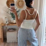 Ruched Rope Tie Halter