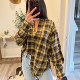 Brown & Yellow Plaid Top