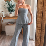 Nadia Navy Striped Trousers
