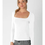 Square Neck Basic Long Sleeve
