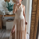 Paige Cowl Halter Tiered Maxi Dress