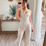 Slate Double Gauze Wide Leg Pants