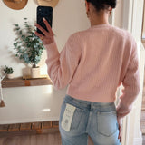Baby Pink Lace Detail Delilah Cardigan