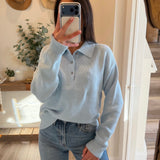 Baby Blue Cailyn Knit Sweater Top