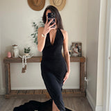 V-Neck Slit Dress