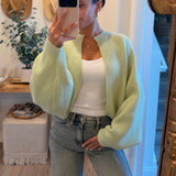 Lime Dropped Shoulder Cardigan