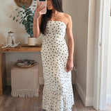 Aria Polka Dot Strapless Maxi Dress