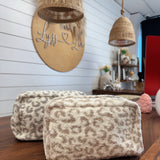 Large Leopard Print Luxury Soft Travel Pouch
