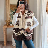 Denver Chunky Vest - Brown/Cream