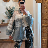 Denim Vintage Lace Jacket